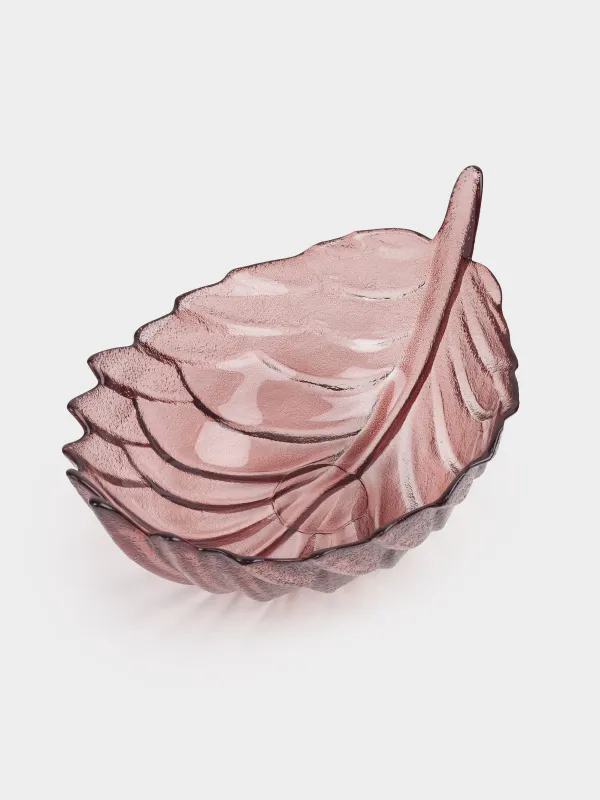 Fruit bowl, 28x15 cm, glass, color, Leaf, Curvy, image-0