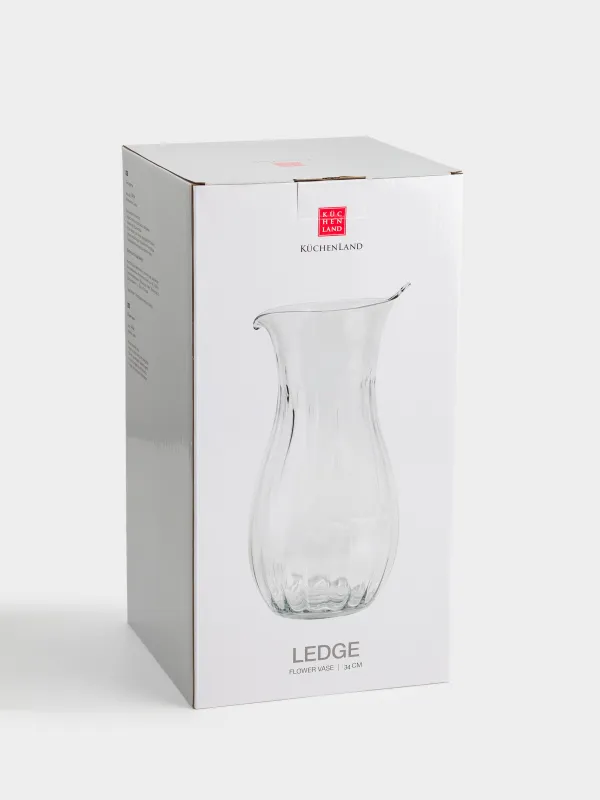 Flower vase, 39 cm, glass, Ledge, image-3