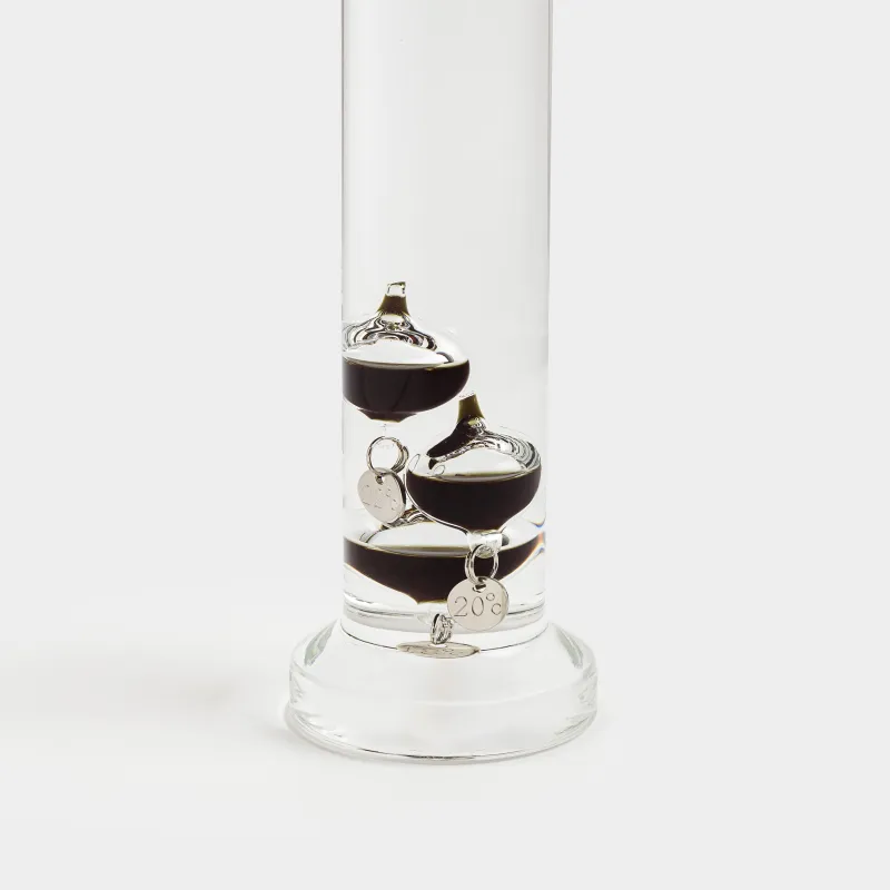 Galileo thermometer, 28 cm, 5 buoy vessels, glass, Discovery, image-1