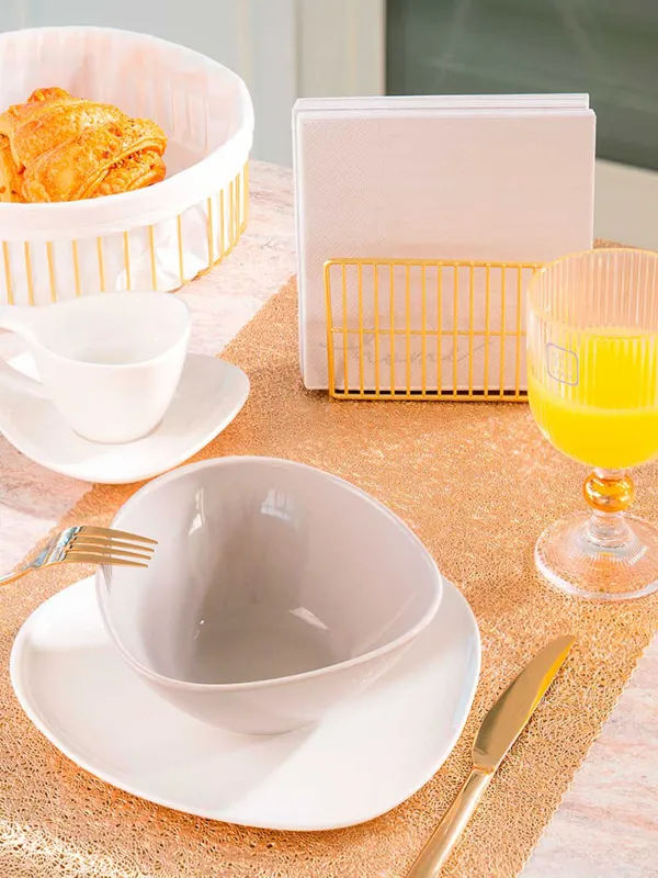 Napkin holder, 13 cm, metal, golden, Twist gold, image-4