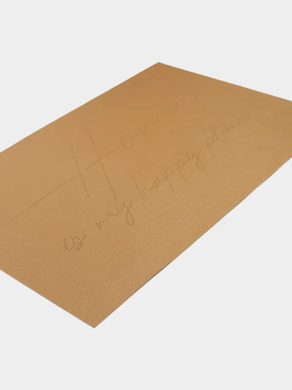 Placemat, 30x45 cm, PVC / polyester, brown, Home is my happy place, Rock, image-4