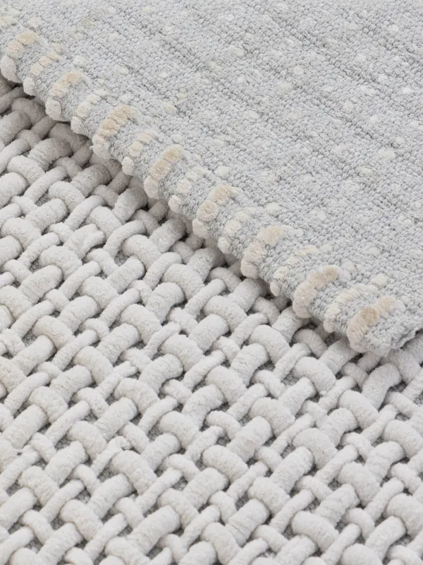 Mat, 60x110 cm, anti-slip, polyester/cotton, light grey, Grid, Cozy, image-2