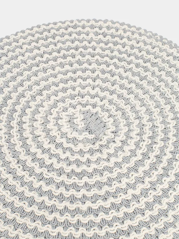 Placemat, 38 cm, polypropylene / polyester, round, grey-milk, Circle, image-2