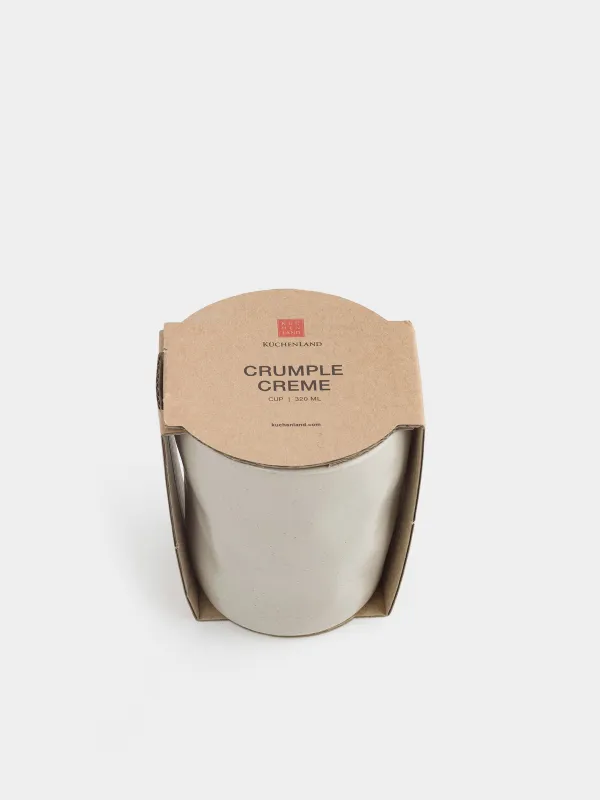 Glass, 10 cm, 300 ml, ceramic, beige, Crumpled effect, Crumple creme, image-6