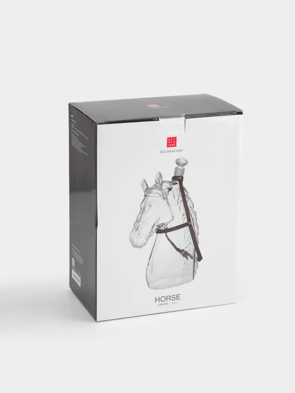 Decanter, 550 ml, glass / polyurethane, Horse, Horse, image-4