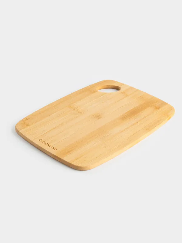 Cutting board, 30х22 cm, rectangular, rounded, bamboo, Bamboo, image-3