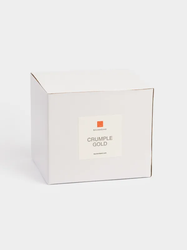 Mug, 400 ml, porcelain P, with golden edging, Wavy edge, Crumple gold, image-4