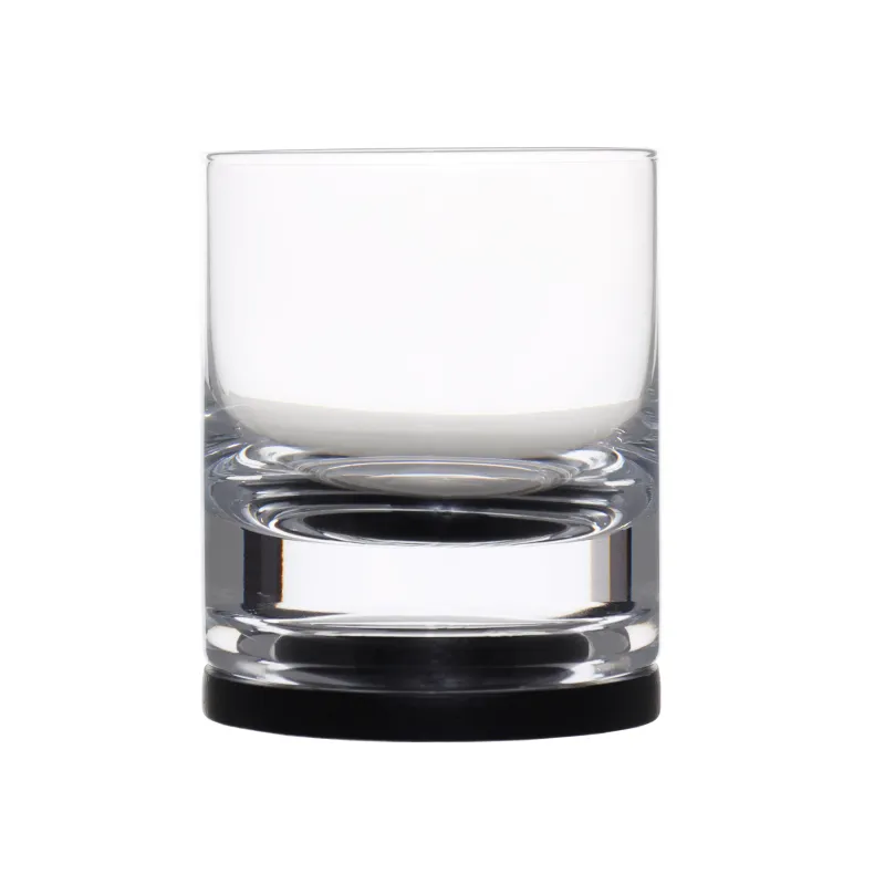 Drinking glass, 10 cm, 340 ml, 2 pcs, on a stand, glass / wood, Clear, image-1