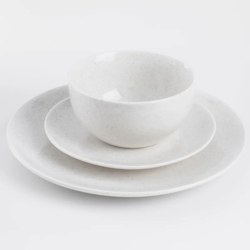 Dining set, 6 persons, 18 items, porcelain P, milky, speckled, Latio, image-3