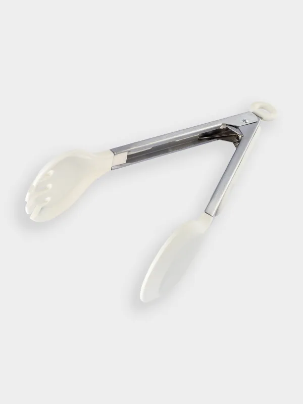 Kitchen tongs, 25 cm, for pasta/salad, silicone/steel, milky, Soft Kitchen, image-1