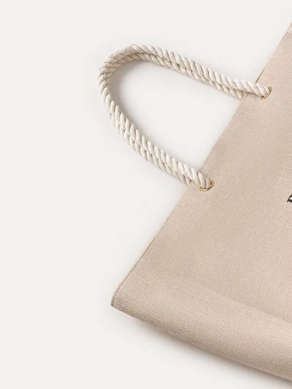 Women's bag, 44x35 cm, polyester, beige, Beach Club, Coast, image-3