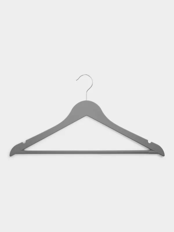 Hanger, 44 cm, 4 pcs, plastic coated, gray, Fun house , image-2