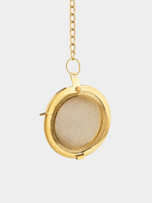 Tea strainer, 5 cm, polyresin / metal, golden, Hummingbird, Paradise garden, image-2