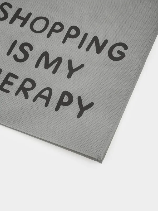 Shopping bag, 55x45 cm, polypropylene, grey, Design, Shopping font, image-2