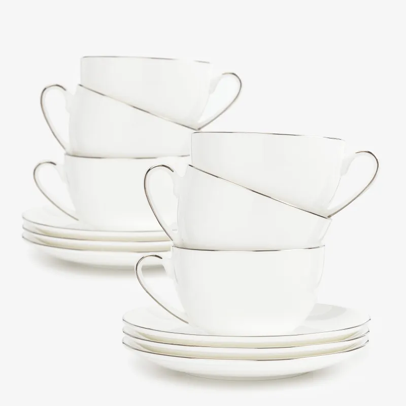 Tea pair, 6 pers, 12 pr, 250 ml, porcelain F, Antarctica, image-0