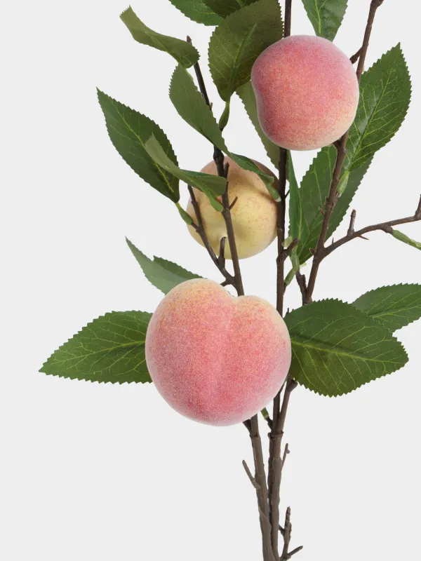 Decorative branch, 95 cm, foam/polyester, Peach, Fruit decor, image-2