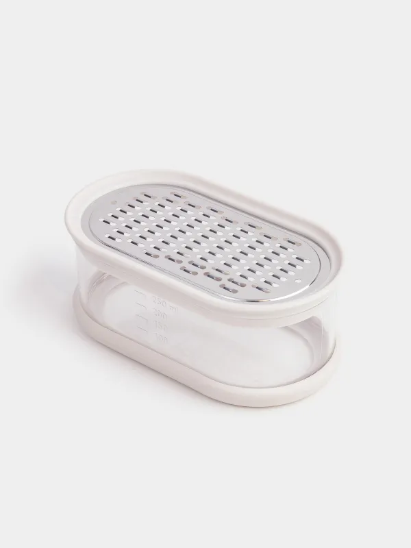 Grater, 14x8 cm, with container, steel/plastic, Dairy, Soft kitchen, image-1