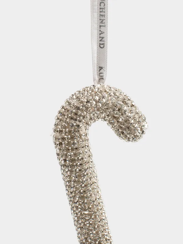 Christmas tree toy, 20 cm, acrylic / metal, white, Walking stick, Figure sparkle, image-1