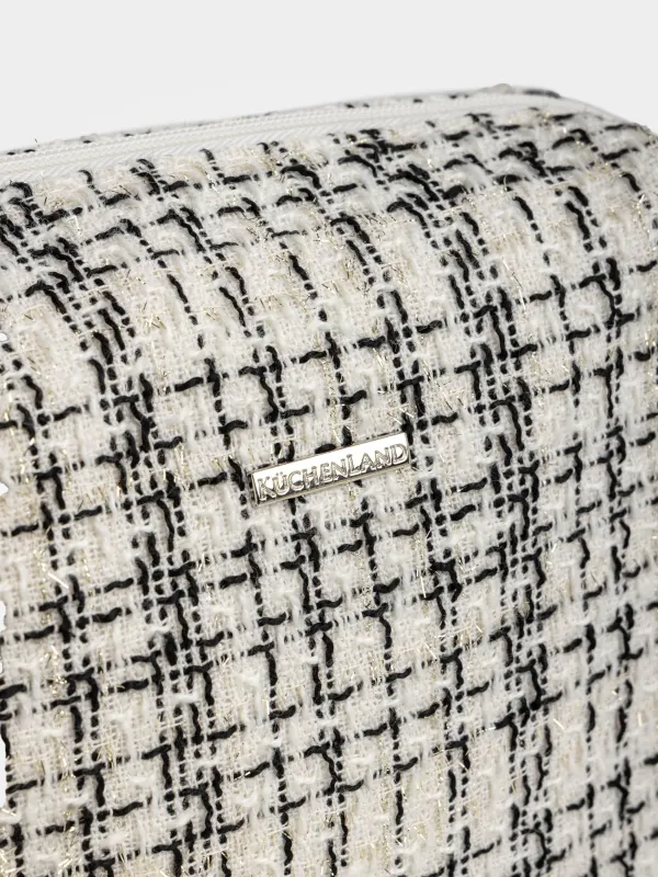 Makeup bag, 26x19 cm, Tweed, milky, Wenal, image-1