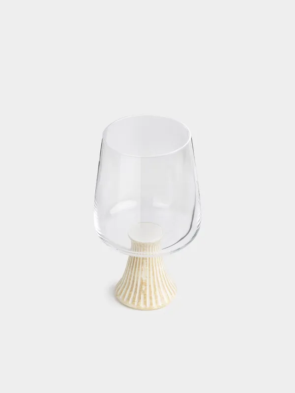 Drinking glass, 390 ml, glass / ceramic, milk leg, Aesthetic, image-1