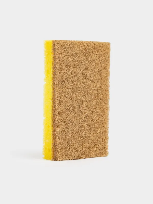 Dish washing sponge, 11x7 cm, 2 pcs, wood fiber/sisal, beige, Green clean, image-7