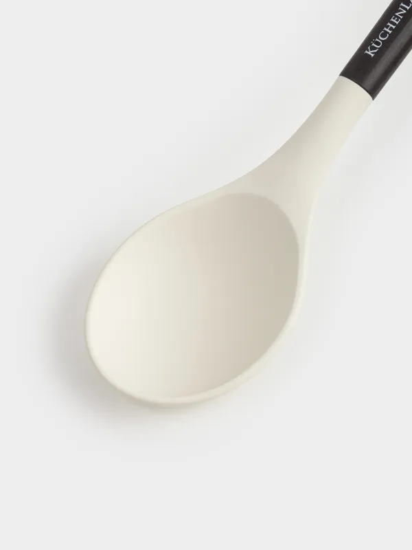 Serving spoon, 32 cm, silicone / plastic, beige-black, Service, image-2