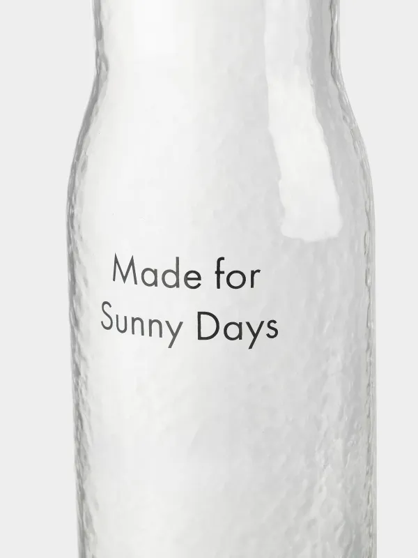 Beverage bottle, 1 l, glass B stopper, Made for sunny days, Ripply font, image-1