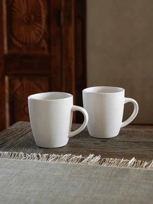 Mug, 470 ml, 2 pcs, ceramic, milky, speckled, Uneven edge, Demicile light, image-6
