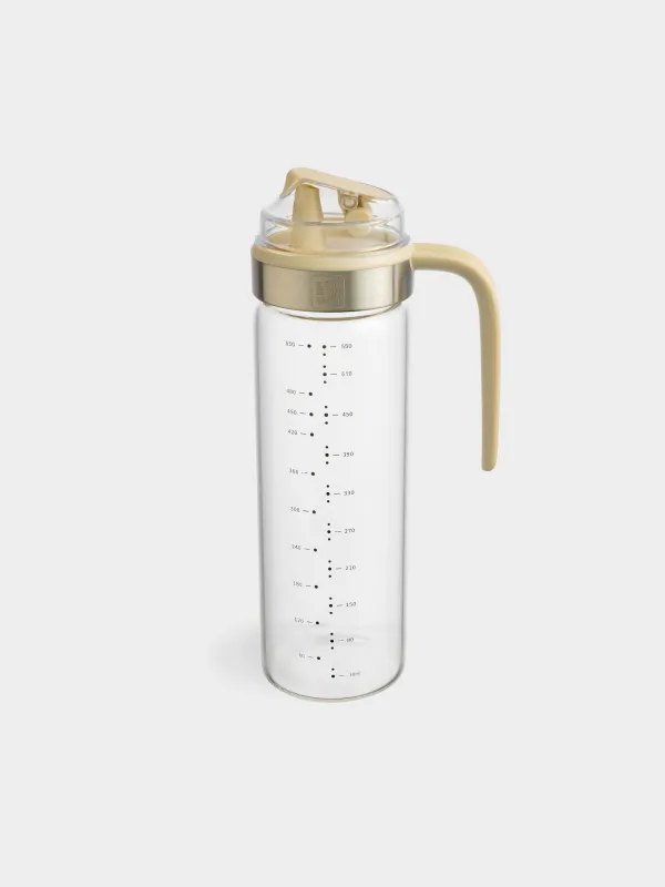 Oil or vinegar container, 550 ml, with handle, glass / plastic, milky, Milk kitchen, image-0