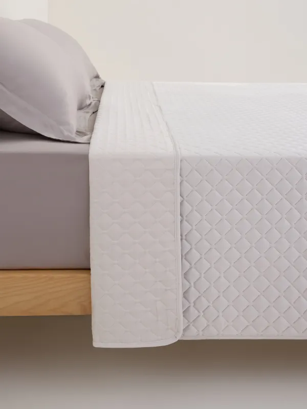 Bedspread, 220x240 cm, quilted, corduroy/microfiber, beige-gray, Stitch velvet, image-2