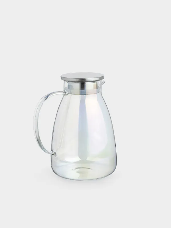 Jug, 2 l, with filter lid, glass B/steel, mother-of-pearl, Radiant, image-2