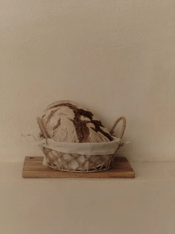 Bread basket, 22 cm, polyester/metal/jute, round, beige, Jute, image-5