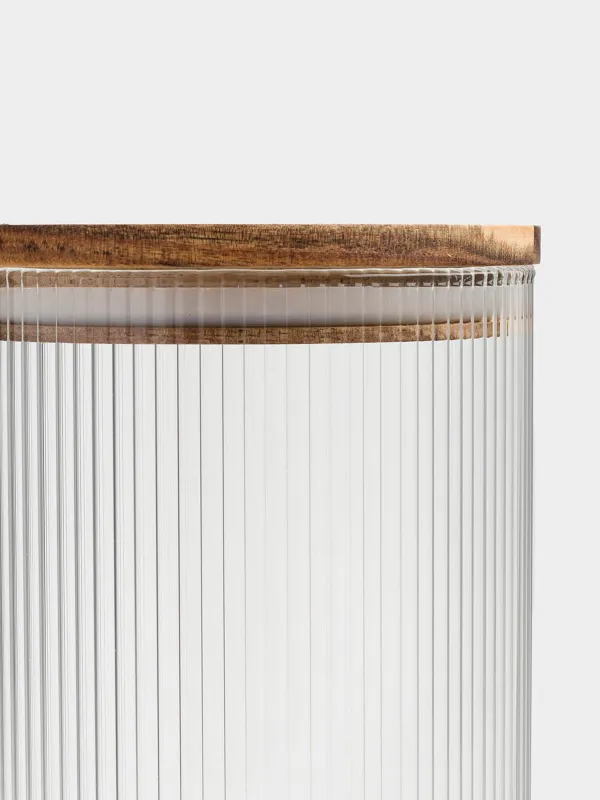 Can for bulk products, 1,7 l, glass B / wood, Ravi wood, image-5