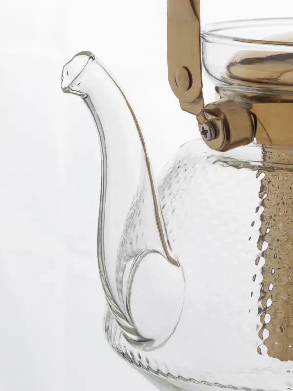 Teapot, 1,3 l, B/steel glass, golden, Classic gold, image-6