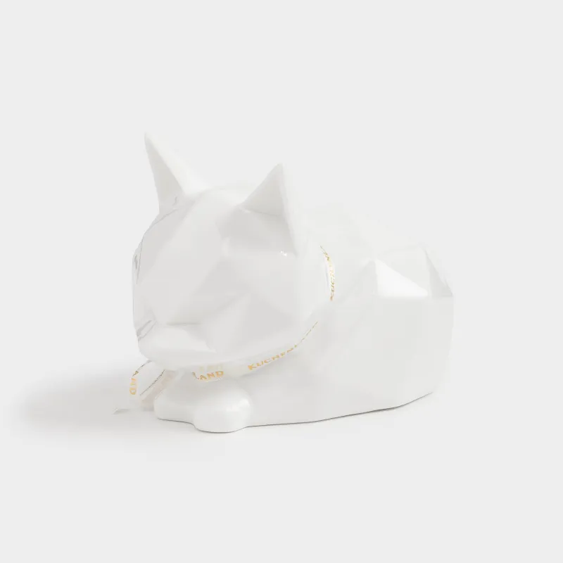 Decorative lamp, 13x9 cm, porcelain, white, Cat, Art modern, image-1