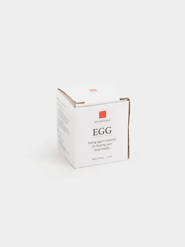 Egg stand, 6 cm, ceramic, milky, with black edging, Egg, Course, image-4