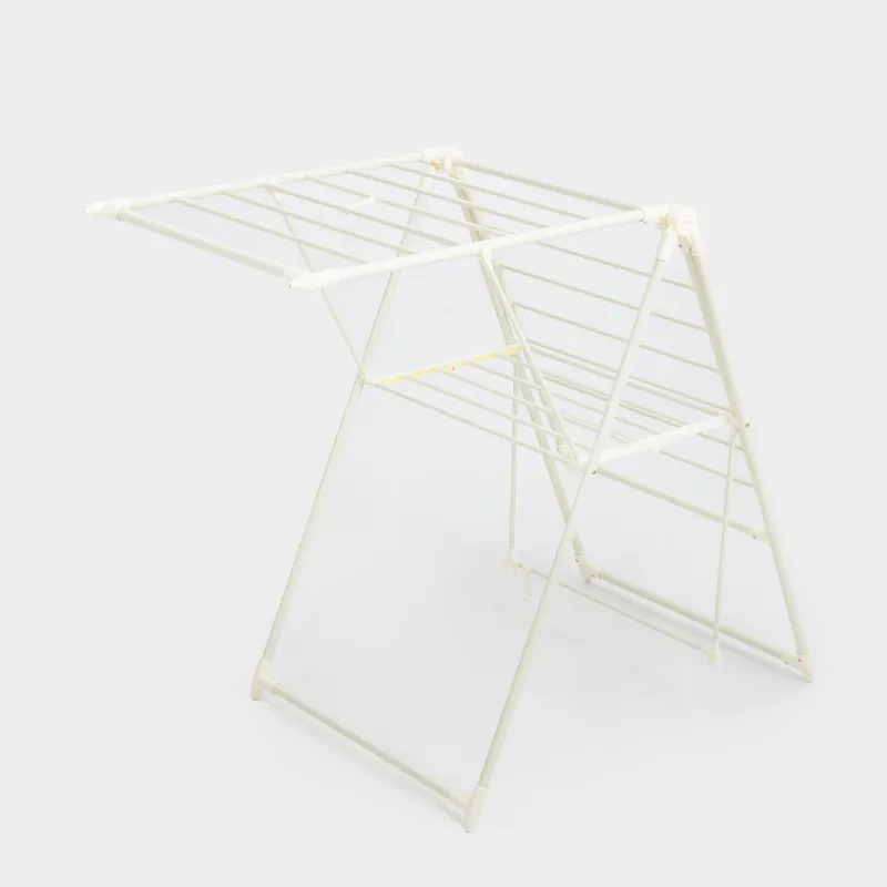 Floor-standing clothes dryer, 155x57 cm, folding, metal, beige, X-shape, Compact, image-1