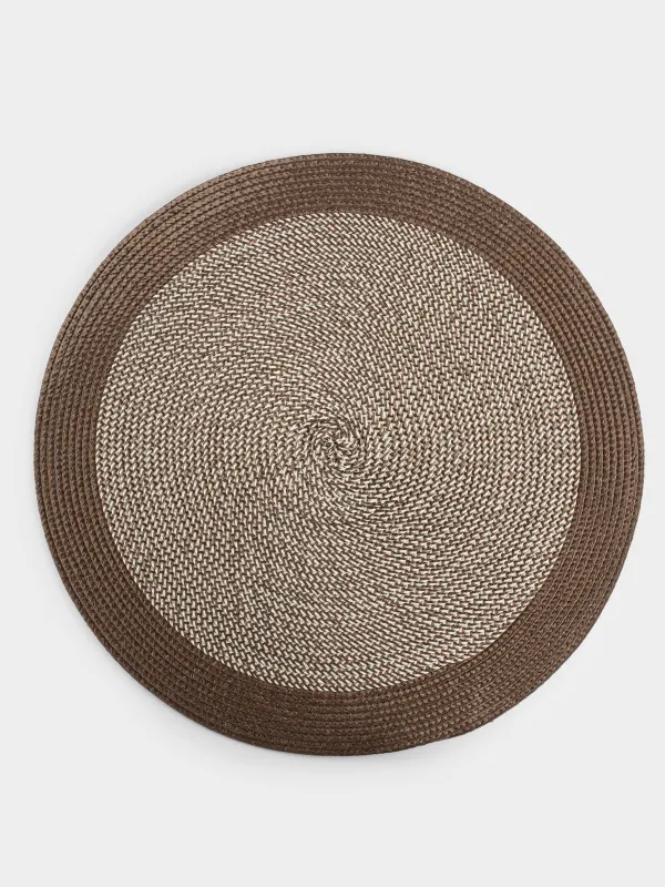 Placemat, 38 cm, polypropylene, round, beige-brown, Circle, image-0