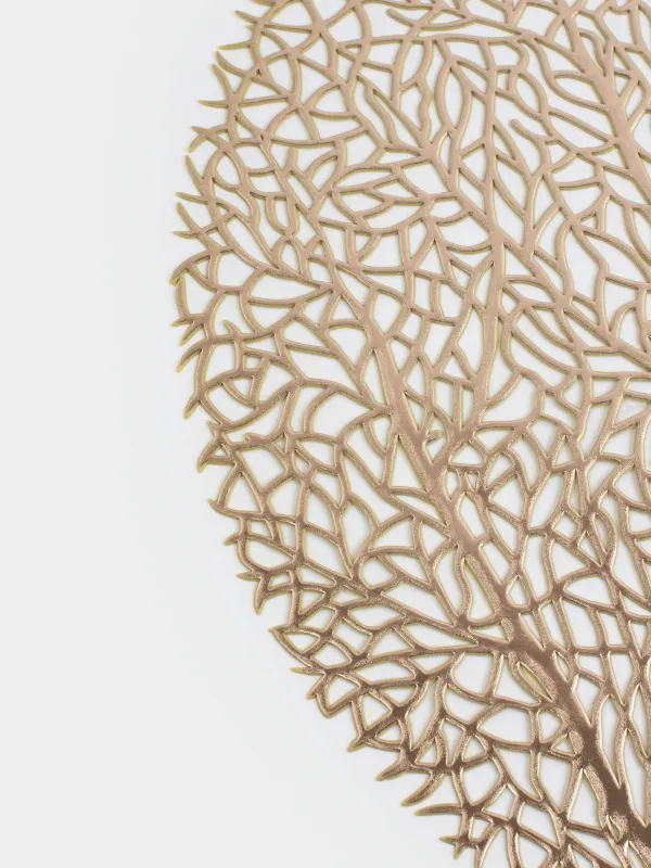 Napkin for appliances, 38 cm, PVC, round, golden, Wood, Azhur Grid, image-3