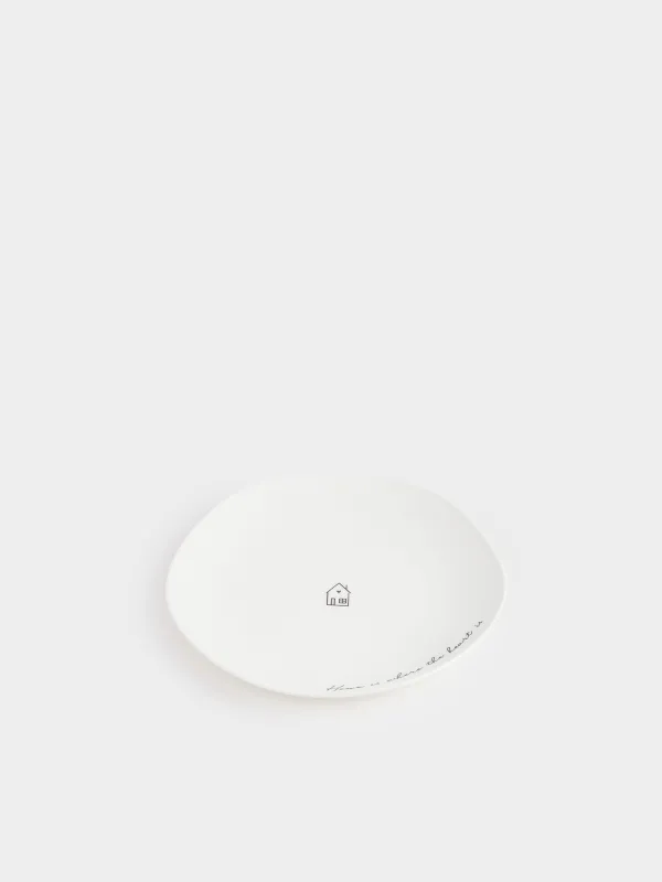 Snack plate, 21 cm, porcelain P, white, House, Amour, image-1