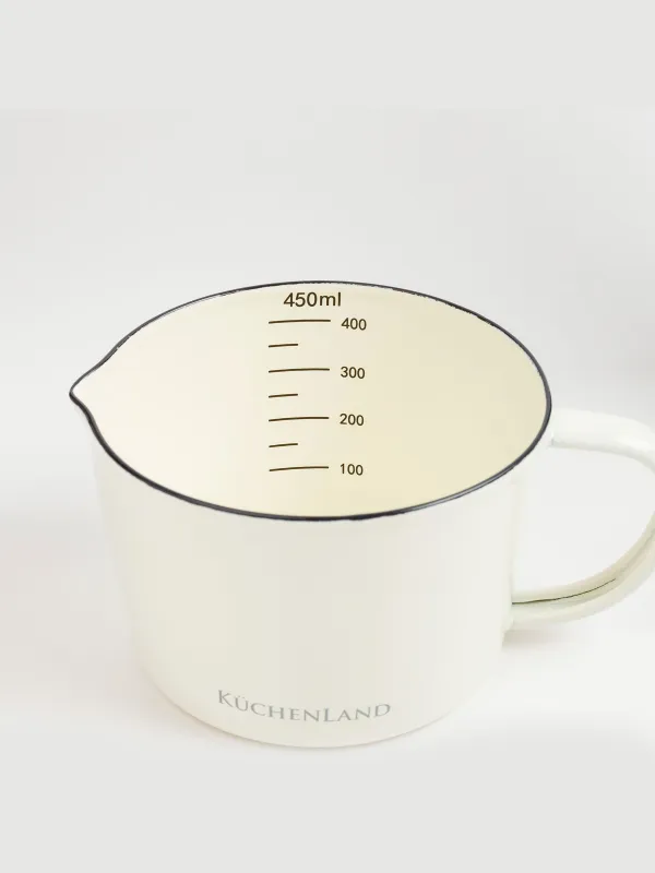 Measuring Mug, 500 ml, enameled metal, milk, Nostalgia, image-2