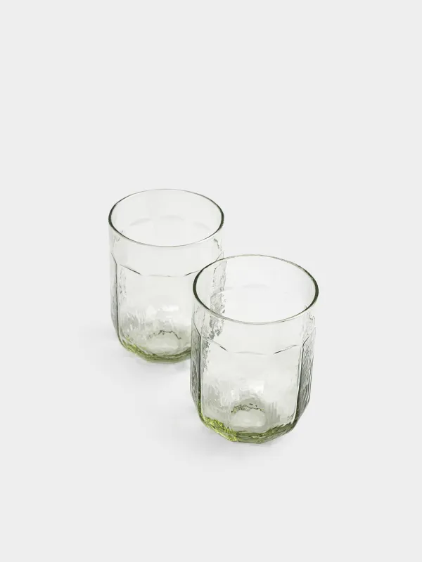 Glass, 10 cm, 330 ml, 2 pcs, glass, green, Budrio, image-1