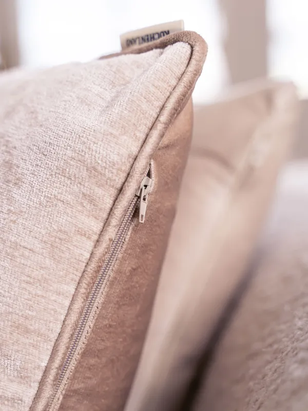 Decorative pillow, 45x45 cm, chenille / corduroy, gray-beige, Dragonfly, Dragonfly, image-5