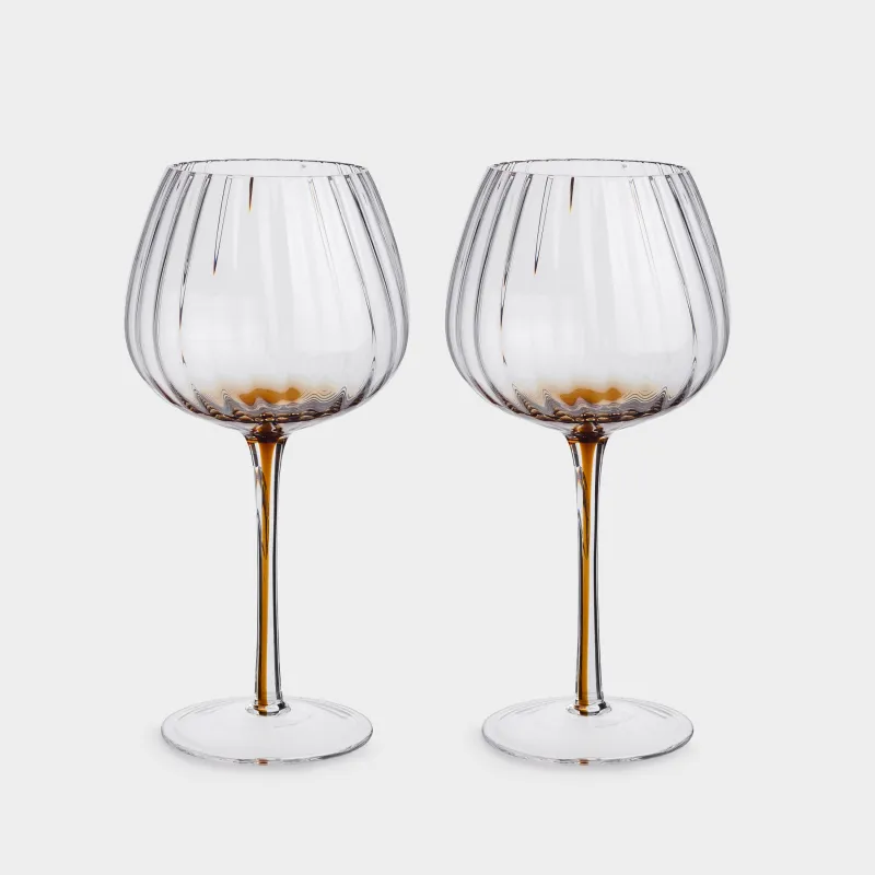 Drinking glass, 460 ml, 2 pcs, glass, brown gradient, Felino