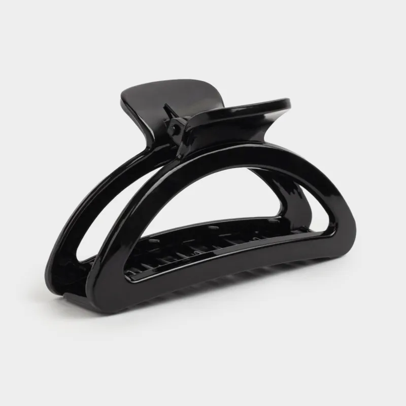 Hair clip, 9 cm, plastic, black, Crab, Basic