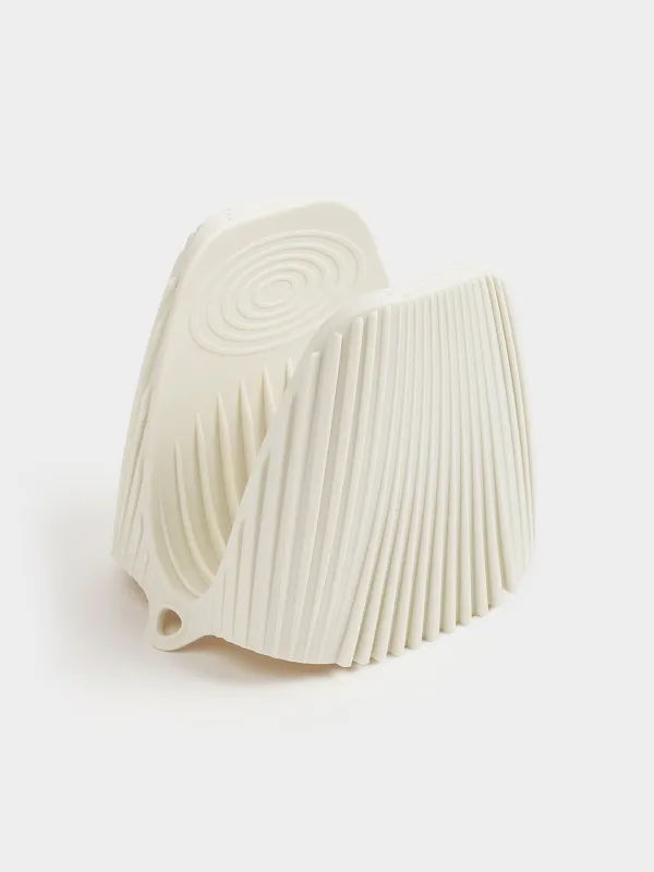 Potholder, 10 cm, silicone, beige, Wavelet, image-3