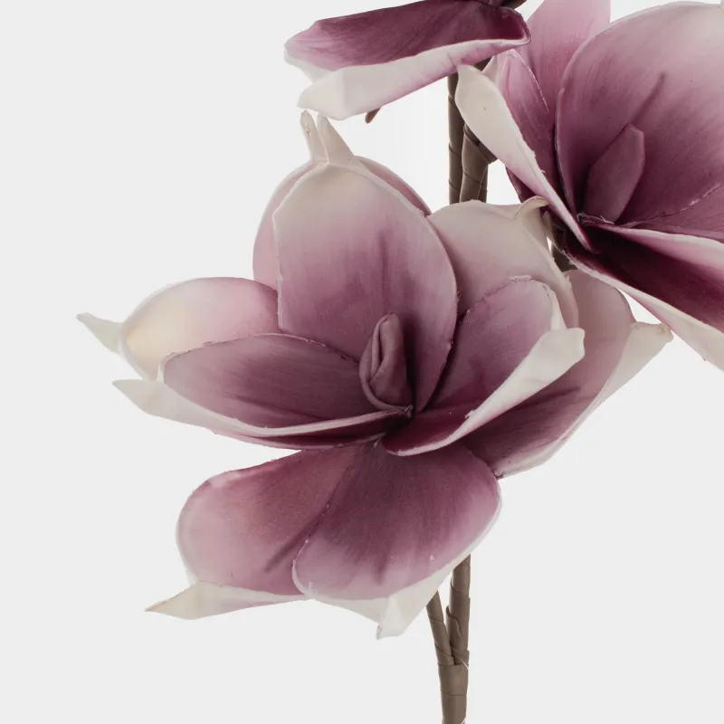 Decorative branch, 91 cm, plastic / foam, White magnolia, Magnolia, image-2