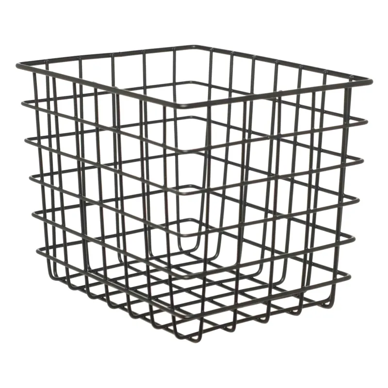 Storage basket, 16x13x13 cm, metal, rectangular, black, Twist black, image-1