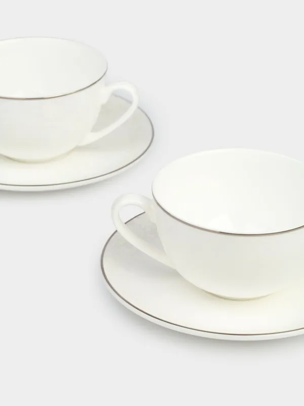 Tea pair, 2 pers, 4 pr, 250 ml, porcelain F, Pearl-platinum, image-6