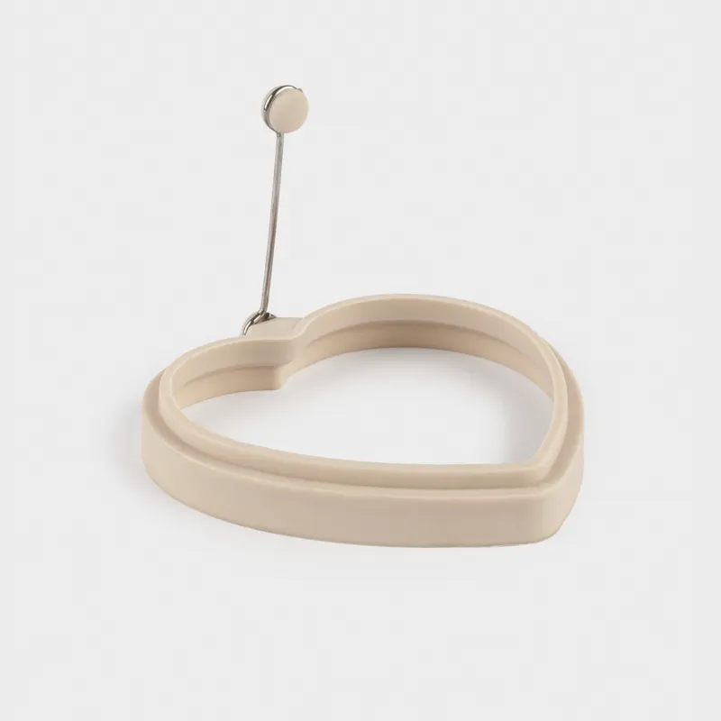 Pancake/Egg mold, 12 cm, Silicone, Beige, Heart, Manny